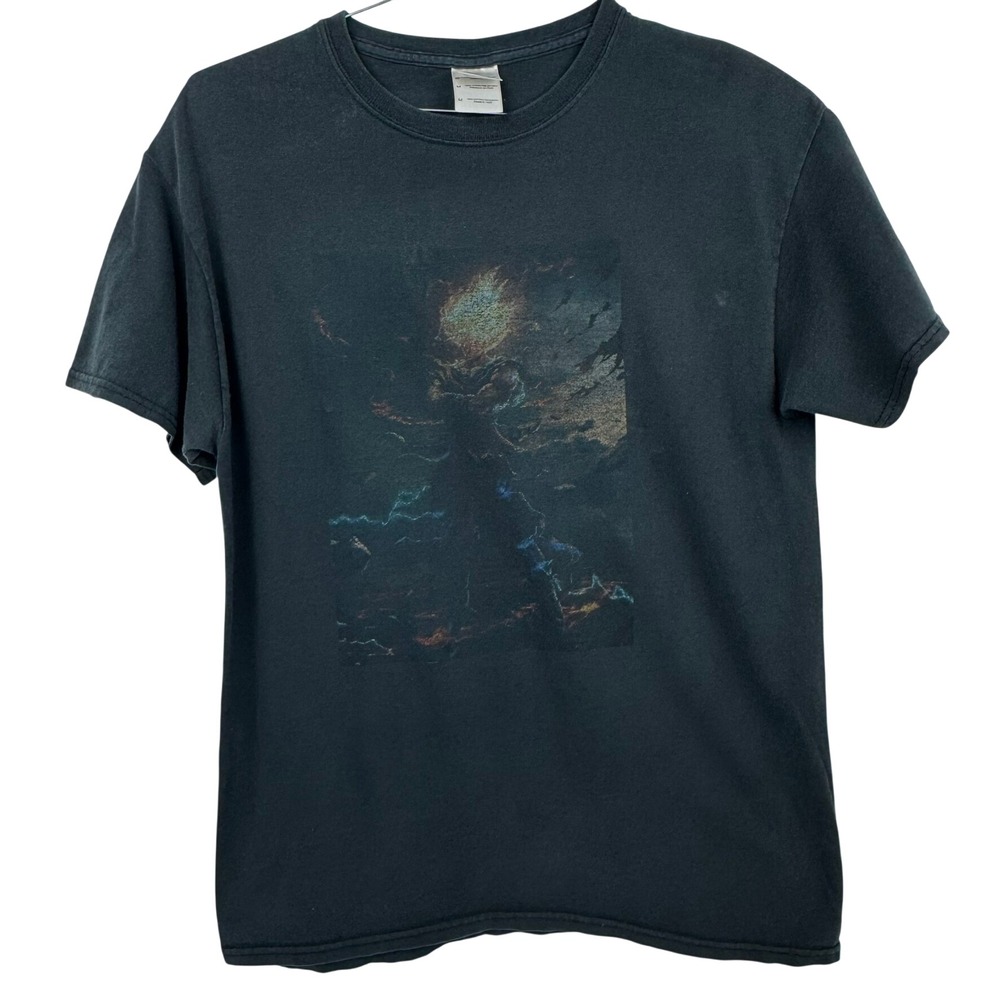 Dark Fantasy‎ Art Volcano Art Print Graphic T-Shirt Gildan Size Medium